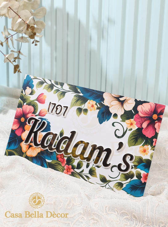 Flower Printed Nameplate