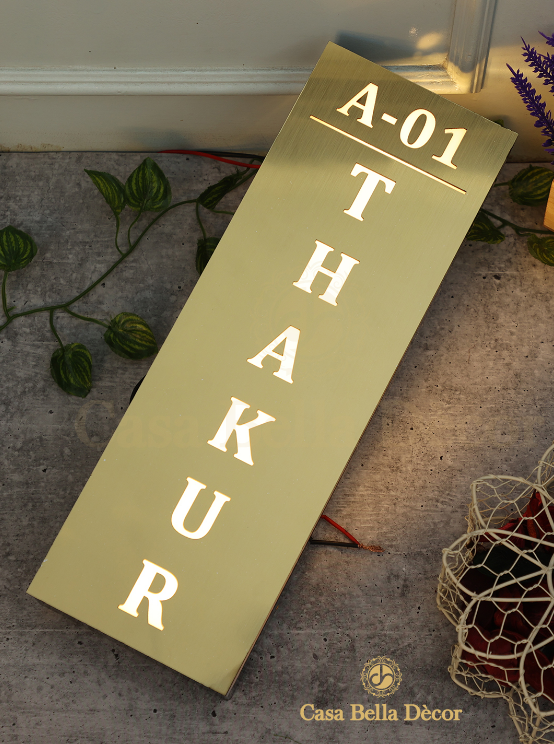 brush finish gold Led Nameplate