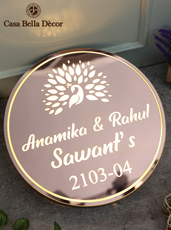 Mor Pankh Led Nameplate